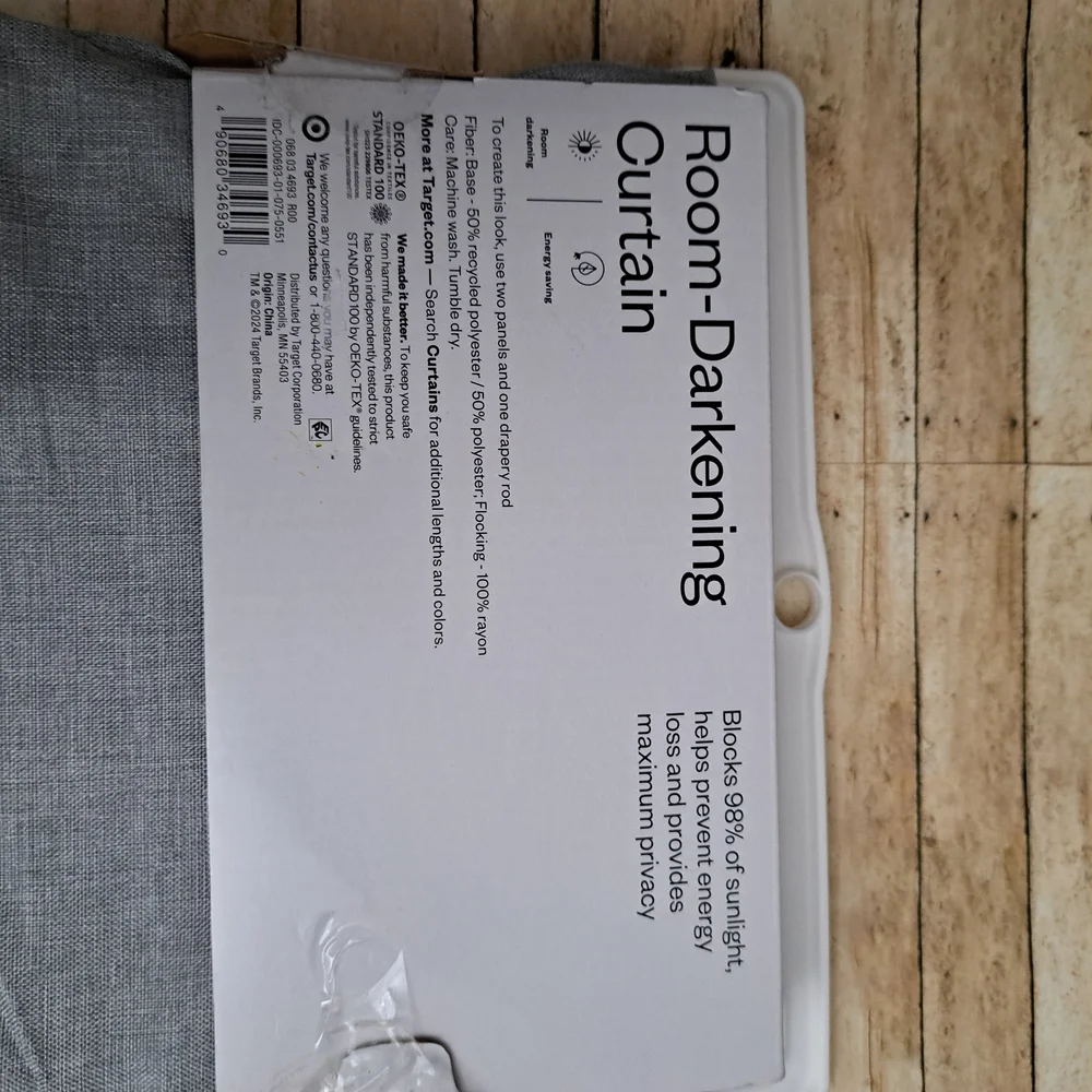 Room Essentials Light Gray Room-Darkening Curtain Drape